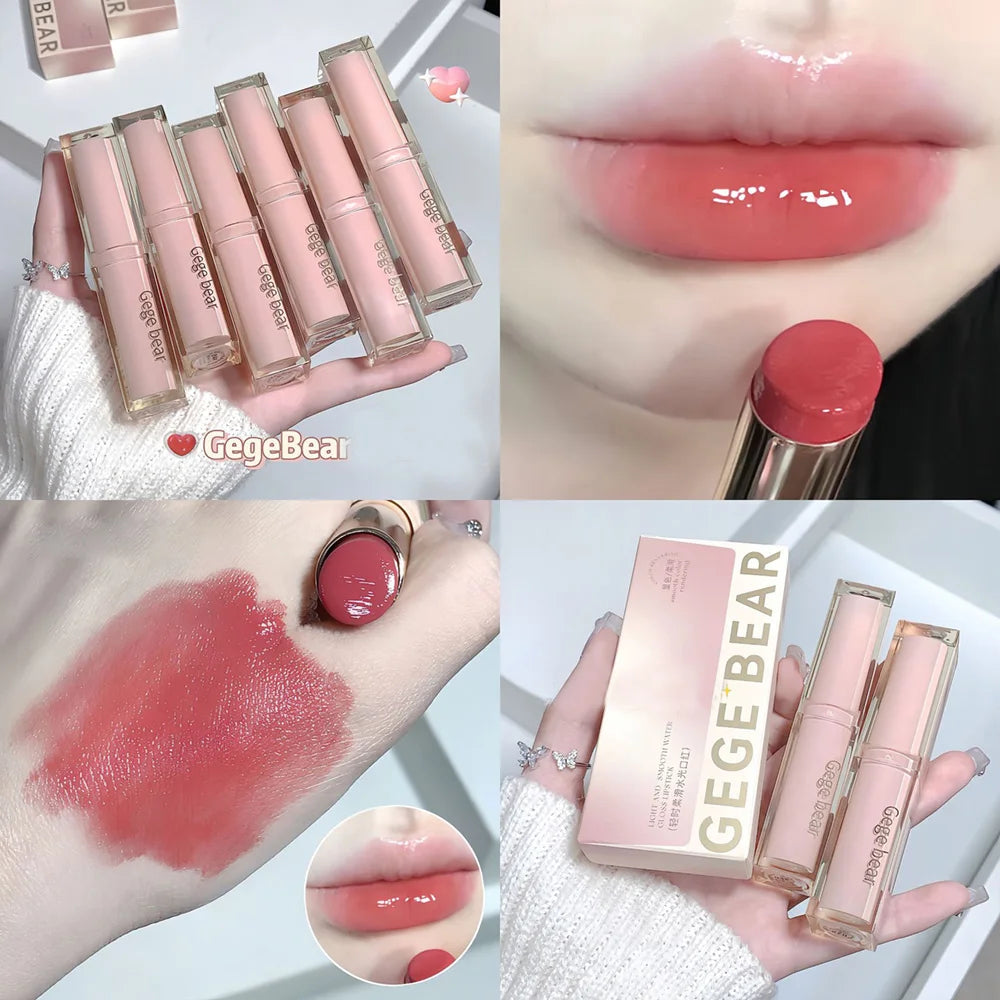 Silky Glossy Lipstick Gege Bear Pump Lips Moisture Water Bomb Comfortable