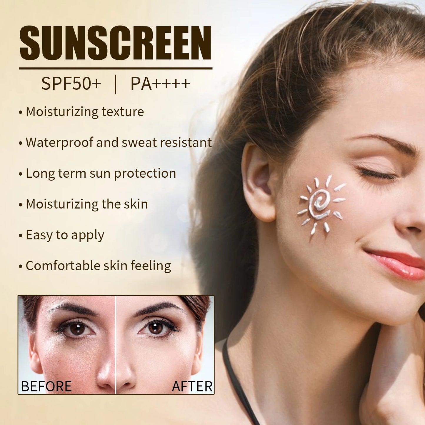【Triple Ferment Shield】Rice Probiotics UV Cream, Waterproof Face & Neck Protection with Non-Greasy Finish
